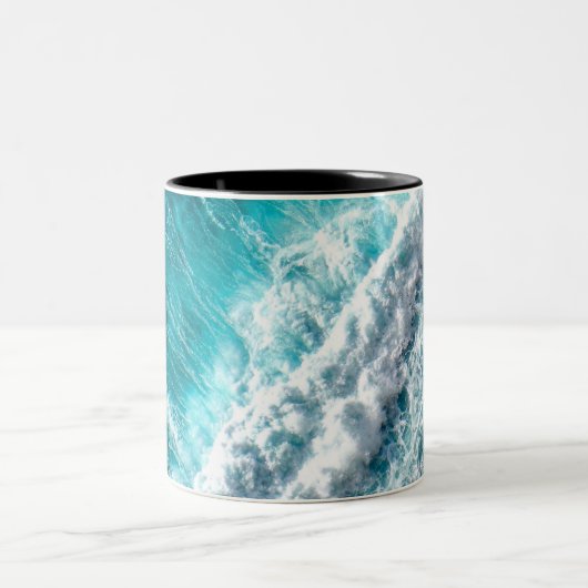海かわいらし波 |最高の自然愛好家へのプレゼント ツートーンマグカップ (中央)