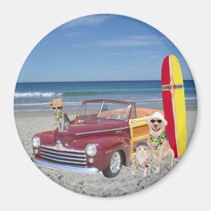 海かビーチまたはサーフィンまたはWoodie マグネット