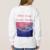 「海がメモリになる場所」 - Blue Green スウェットシャツ (裏面)