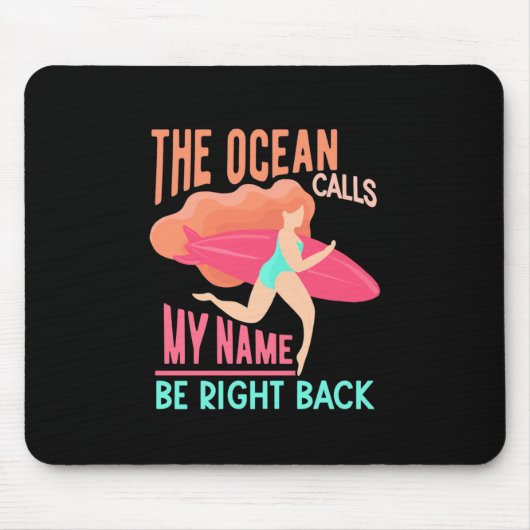 海が呼ぶサーファー マウスパッド (正面)