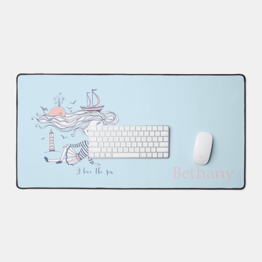 海が大好きお洒落航海のパーソナライズされた デスクマット (キーボード&マウス)