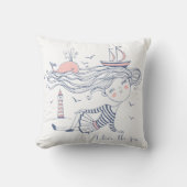 海が大好きお洒落航海の クッション (正面)