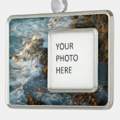 海が岩に出会う場所 シルバープレートフレームオーナメント (左)