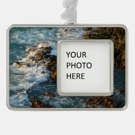 海が岩に出会う場所 シルバープレートフレームオーナメント (正面)