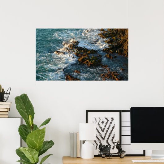 海が岩に出会う場所 ポスター (ホームオフィス)