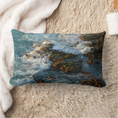 海が岩に出会う場所 ランバークッション (ブランケット)