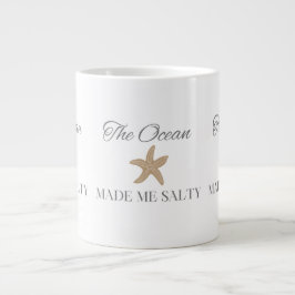 海が私をしょっぱくした、楽しいビーチ＆コーストギフト ジャンボコーヒーマグカップ