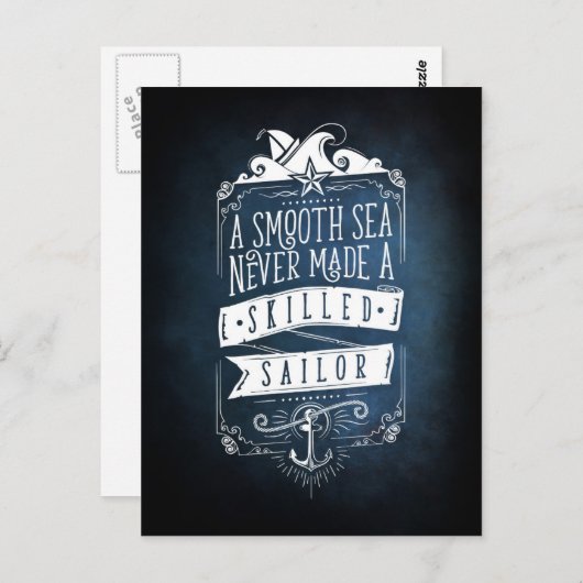 海が穏やかなので熟練の船員は決して得られなかった ポストカード (正面/裏面)