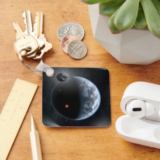 海が表面を覆う地球のような惑星。 キーホルダー (デスク)