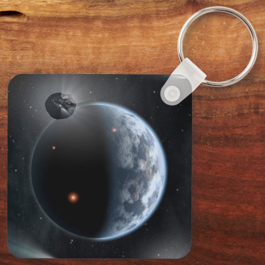 海が表面を覆う地球のような惑星。 キーホルダー (裏面)