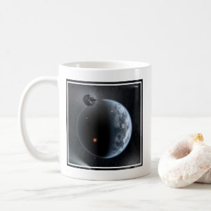 海が表面を覆う地球のような惑星。 コーヒーマグカップ