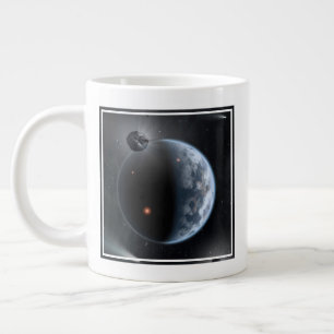 海が表面を覆う地球のような惑星。 ジャンボコーヒーマグカップ