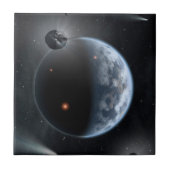 海が表面を覆う地球のような惑星。 タイル (正面)