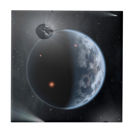 海が表面を覆う地球のような惑星。 タイル (正面)