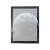 海が表面を覆う地球のような惑星。 ノートパッド (回転)