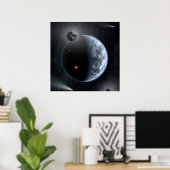 海が表面を覆う地球のような惑星。 ポスター (ホームオフィス)