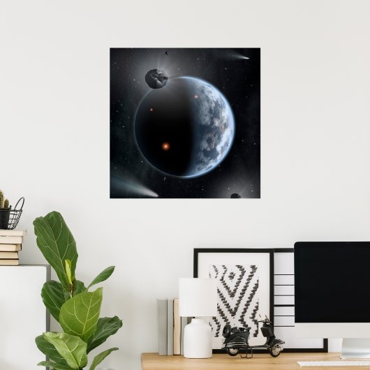 海が表面を覆う地球のような惑星。 ポスター (ホームオフィス)