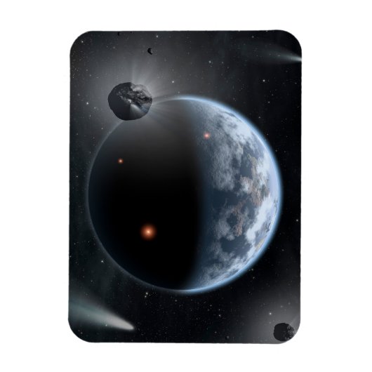 海が表面を覆う地球のような惑星。 マグネット (縦)