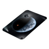 海が表面を覆う地球のような惑星。 マグネット (左側)