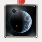 海が表面を覆う地球のような惑星。 メタルオーナメント (正面)