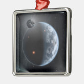 海が表面を覆う地球のような惑星。 メタルオーナメント (左)