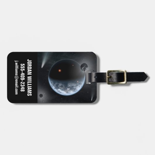 海が表面を覆う地球のような惑星。 ラゲッジタグ (正面横)