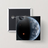 海が表面を覆う地球のような惑星。 缶バッジ (正面&裏面)