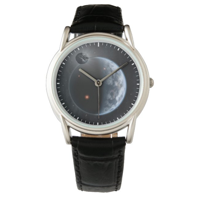 海が表面を覆う地球のような惑星。 腕時計 (正面)