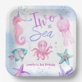 海が2つ!マーメイド2nd誕生日かわいい海 ペーパープレート (正面)