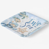 海が2つ!可愛いボーイブルー海誕生会 ペーパープレート (傾斜あり)