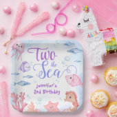 海が2つ!第2期バースデーかわいい海の生活 ペーパープレート (パーティー)