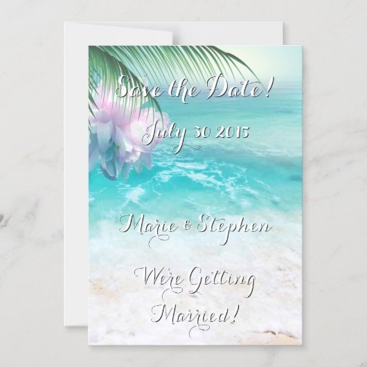 海きらめくウォーター日付の保存 マグネット招待状 (正面)