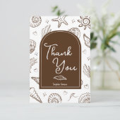 海しか見えない愛のブラウン感謝カード サンキューカード (スタンド正面)