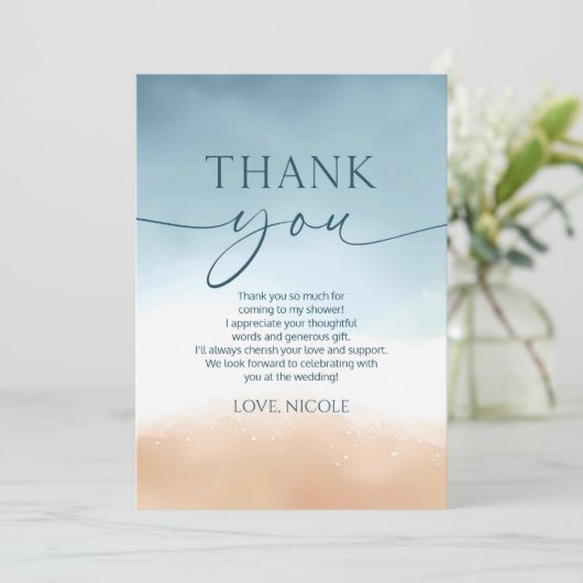 海しか見えない愛 オーシャンビーチショア ブライダルシャワー サンキューカード (スタンド正面)