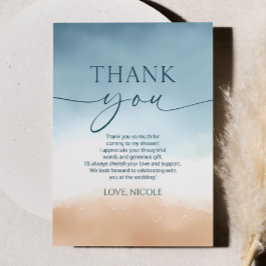 海しか見えない愛 オーシャンビーチ ショア ブライダルシャワー サンキューカード