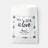海しか見えない愛 ブライダルシャワーのための水彩の貝殻 フェイバーバッグ (正面)