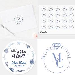 海しか見えない愛 Nautical ブライズシャワー シェル ラウンドシール