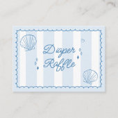 海すぐに手に引き赤ちゃんシャワーおむつラッフル エンクロージャーカード (正面)