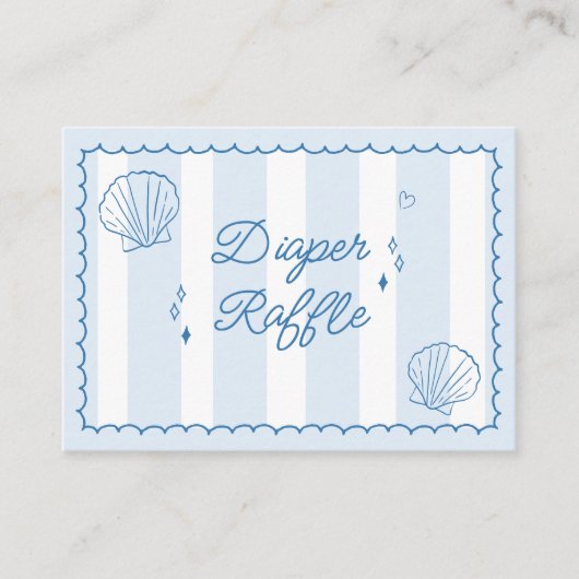 海すぐに手に引き赤ちゃんシャワーおむつラッフル エンクロージャーカード (正面)