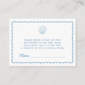 海すぐに手に引き赤ちゃんシャワーおむつラッフル エンクロージャーカード (裏面)