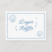 海すぐに手に引き赤ちゃんシャワーおむつラッフル エンクロージャーカード (正面)