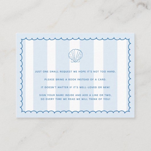 海すぐ手に引き赤ちゃんシャワー本ベビー エンクロージャーカード (裏面)