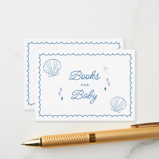 海すぐ手に引き赤ちゃんシャワー本ベビー エンクロージャーカード (正面/裏面インサイチュ)