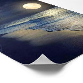 海すごいを眺めながら満月 ポスター (角)