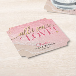 海だけが愛 Beach Bridal Shower ペーパーコースター