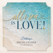 海だけが愛 Beach Bridal Shower ペーパーコースター (正面)