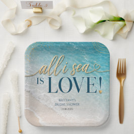 海だけが愛 Beach Bridal Shower ペーパープレート