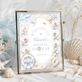 海だけが私の愛 Beach Bridal Shower ウェルカム ポスター