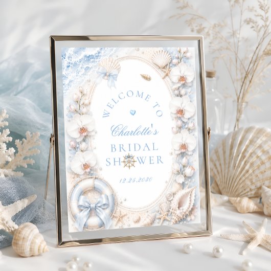 海だけが私の愛 Beach Bridal Shower ウェルカム ポスター
