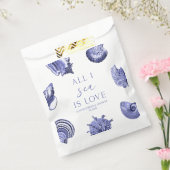 海でしか見ることができない愛 エレガントな貝殻 ブライダルシャワー フェイバーバッグ (封をした状態)